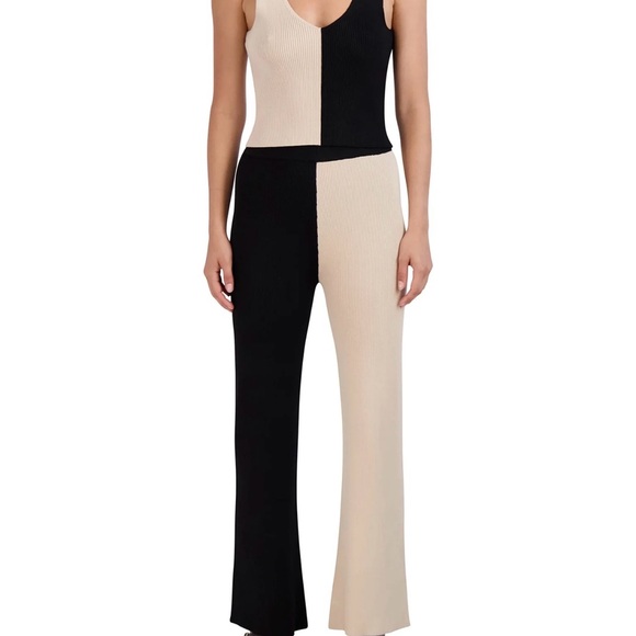 BCBG Pants - BCBG Black and Cream Colorblock pants and top sleevesless size small NWT.